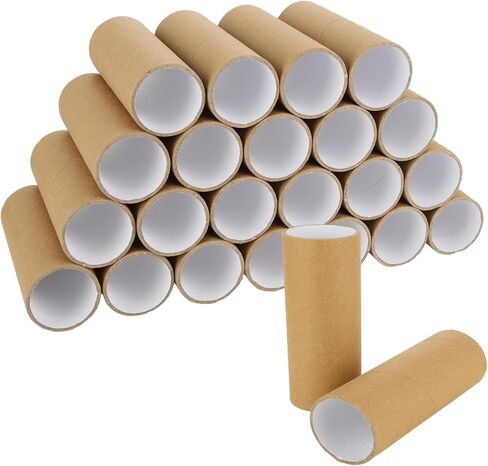CYEAH 20 Pcs Mailing Tubes with Caps for Packaging Posters, 3x6 Inch Round Cardboard Mailers Tubes for Craft, Brown Toilet Paper Rolls for Crafts, Empty Cardboard Tubes for Classroom, DIY Projects in Saudi Arabia