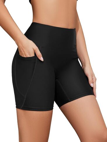 SHEKINI Women's High Waisted Swim Shorts Tummy Control Bathing Suit Bottoms Quick Dry Beach Swimsuits Board Shorts in Saudi Arabia