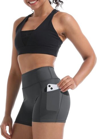 CADMUS Women's Biker Shorts Naked Feeling Buttery-soft High Waist Workout Gym Short No Front Seam with Deep Porkets in Saudi Arabia