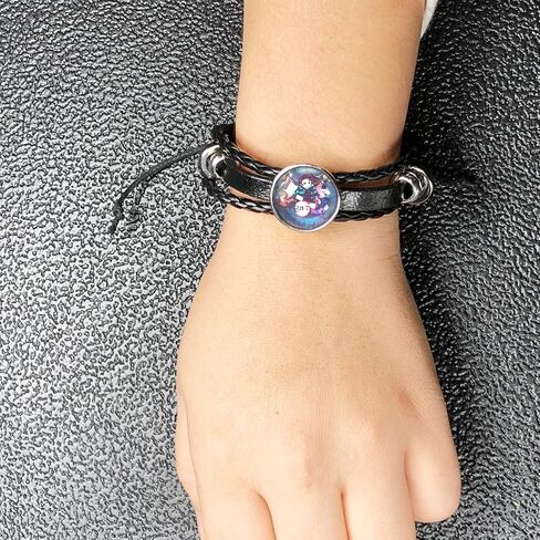 Zaky Slayer Kimetsu no Yaiba Fashion Novelty Koyoharu Gotōge قلادة سوار مجموعة ملصقات أنيمي مجوهرات Tanjiro Kamado معصمه سوار مضفر 22 قطعة in Kuwait
