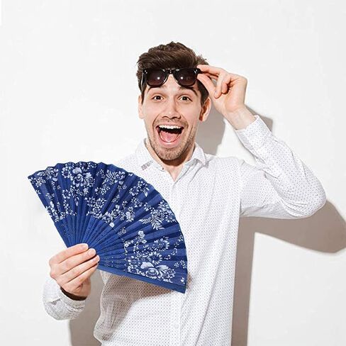 Folding Hand Fans,Hand Fan,Hand Fan Folding,Folding Fan,Chinese Fan,Chinese Vintage Style Handheld Fan,Silk Fabric Hollow Carved Handheld Folding Fan for Gifts and Wall Decoration,2 Pcs in Saudi Arabia