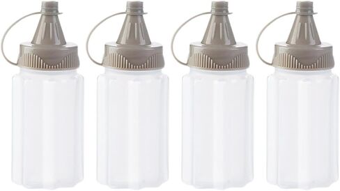 4Pcs White Plastic Squeeze Condiment Bottles,Mini Sauce Jam Squeeze Bottle, Ketchup Honey Bottle,Salad Dressing Container for Lunch, BBQ, Camping Condiment Squeeze Bottles Dinnerware and Serveware in Saudi Arabia