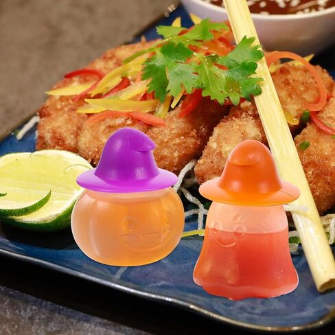 زجاجات الضغط الصغيرة للبهارات من لوكسشيني، 4 قطع على شكل يقطين الهالوين لتتبيل السلطة وزجاجات الكاتشب وزجاجة صلصة محمولة لغداء بينتو in Kuwait