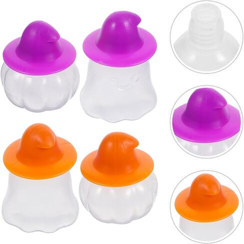 زجاجات الضغط الصغيرة للبهارات من لوكسشيني، 4 قطع على شكل يقطين الهالوين لتتبيل السلطة وزجاجات الكاتشب وزجاجة صلصة محمولة لغداء بينتو in Kuwait