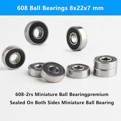 20 قطعة من محامل الكرات 608 2RS، محامل لوح التزلج 608-2RS، محامل 8x22x7 مم 608rs، محمل فولاذي، محامل فيدجيت سبينر ذات تصنيف عالي الدقة، محامل كروية ذات أخدود عميق، محامل تزلج سكوتر in Kuwait