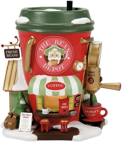 Department 56 North Pole Village The Bean Depot Espresso Company Lit Building 5.5 Inch, Multicolor in Saudi Arabia