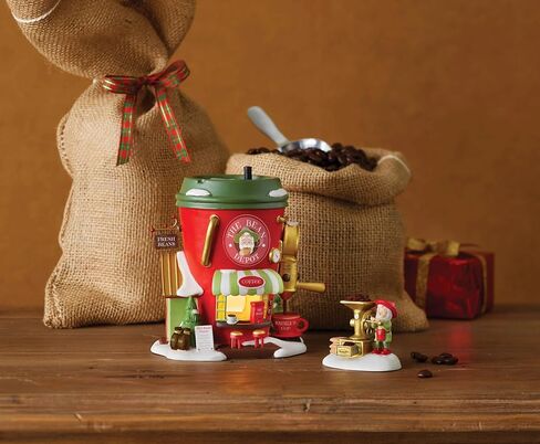 Department 56 North Pole Village The Bean Depot Espresso Company Lit Building 5.5 Inch, Multicolor in Saudi Arabia