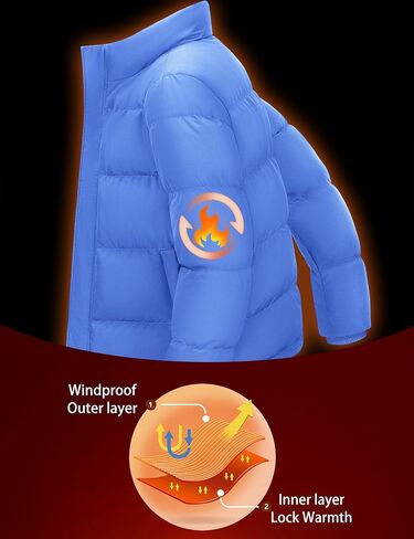 MAGCOMSEN Men's Down Jacket Warm Puffer Jacket Winter Coats Water Resistant Windproof Insulated Jacket in Saudi Arabia