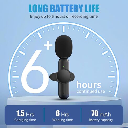2 حزمة من ميكروفونات Lavalier اللاسلكية لهواتف iPhone وiPad وAndroid Phone وميكروفونات لاسلكية صغيرة بمشبك لتسجيل الفيديو ومقابلة YouTube ومدونة الفيديو والبث المباشر in Saudi Arabia