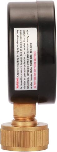 هيكل فولاذي أسود بمقياس مزدوج لقياس ضغط المياه مع عدسة بولي كربونات، 0-150 رطل لكل بوصة مربعة (0-1.0 ميجا باسكال)، شاشة عرض قرص 2-1/2 بوصة، دقة -3-2-3%، خرطوم حديقة دوار أنثى 3/4 بوصة اتصال. in Kuwait