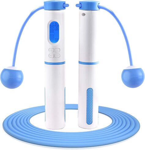 Jump Rope, Skipping Rope with Calorie Counter, Adjustable Digital Jump Rope with Calorie Counter for Fitness, Exercise, Workout, Boxing, Gym(Blue) in Saudi Arabia