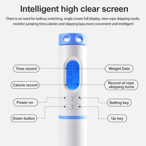 Jump Rope, Skipping Rope with Calorie Counter, Adjustable Digital Jump Rope with Calorie Counter for Fitness, Exercise, Workout, Boxing, Gym(Blue) in Saudi Arabia