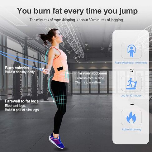 Jump Rope, Skipping Rope with Calorie Counter, Adjustable Digital Jump Rope with Calorie Counter for Fitness, Exercise, Workout, Boxing, Gym(Blue) in Saudi Arabia