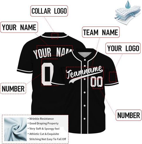 Lonhooker Blank Baseball Jersey Plain Baseball Jersey Hip Hop Baseball Jersey Button Down Shirts for Men Women in Saudi Arabia