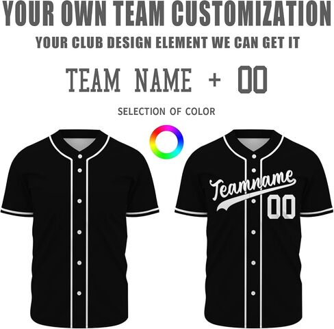 Lonhooker Blank Baseball Jersey Plain Baseball Jersey Hip Hop Baseball Jersey Button Down Shirts for Men Women in Saudi Arabia