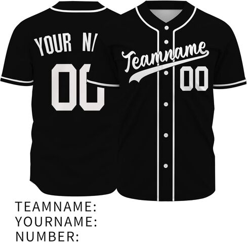 Lonhooker Blank Baseball Jersey Plain Baseball Jersey Hip Hop Baseball Jersey Button Down Shirts for Men Women in Saudi Arabia