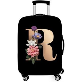 WUJIAONIAO Stretch Printed Suitcase Cover Washable Luggage Protector Fits 18-32 Inch Luggage Letter pattern (S (for 18-20 inch luggage), Letter C)
