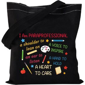 VAMSII Paraprofessional Gifts Canvas Bag Para Gifts Thank You Gift for Paraprofessional Shoulder Bag Teacher Aide Gifts (Tote Bag)