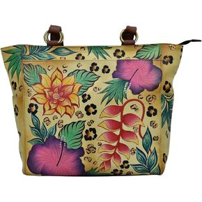 Anna by Anuschka Women's Hand Painted Genuine Leather Large Shoulder Tote