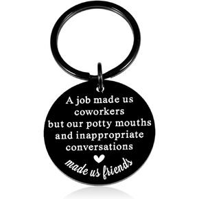 Funny Coworker Gifts Keychain for Women Friends Bestie Valentines Day Gifts for Women Men Coworkers Work Bestie, Employee Appreciation Gifts for Leaving Going Away Co worker Birthday Christmas Gifts