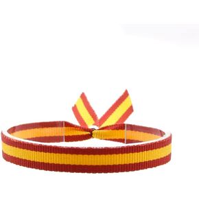 BDM Men's and Women's Fabric Bracelet with The Flag of Spain and Adjustable Closure, car Hanger, Bag, Backpack... 10 mm
