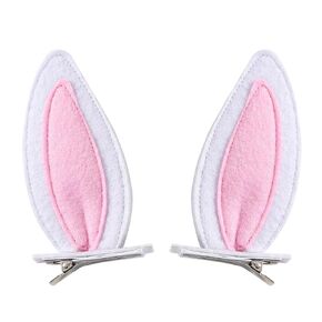 Bunny Ears Hair Clips Toddler Girls Women Easter Halloween Rabbit Costume Accessories White