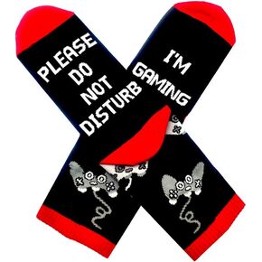 Do Not Disturb I'm Gaming Socks Novelty Gamer Socks,Funny Gamer Gift,Stocking Stuffers For Men teens Kids Gamer Lovers