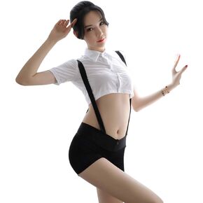 SINMIUANIME Schoolgirl Outfit Cosplay Student Sportswear Uniform Suspender Shorts Women Lingerie Set Sexy