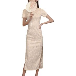 Short Sleeve Traditional Mini Cheongsam Mandarin Collar Chiense Style Qipao Vintage Bodycon Qipao Outfit
