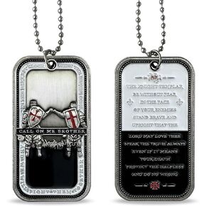 BHealthLife Knight Templar Challenge Coin Call On Me Brother Religious Red Cross Dog Tag Pendant Necklace Commemorative Gift