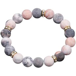 Hilufiet 10mm Natural Stone Healing Crystal Rose Quartz Bead Bracelet Anxiety Stress Anti Depression and Anxiety Relief Bracelet for Men Women