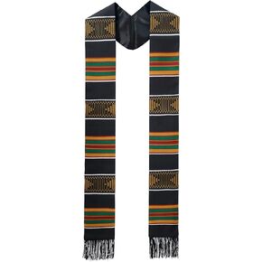 Class of 2024 Kente Graduation Stole Sash with Tassel, match graduation gown for Academic Commencements, 72" long
