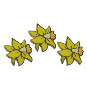 Novel Merk Flower Blossom Floret - مجموعة عباد الشمس والنرجس البري وغيرها من دبوس طية صدر السترة ودبوس القبعة وربطة العنق - مع ظهر القابض