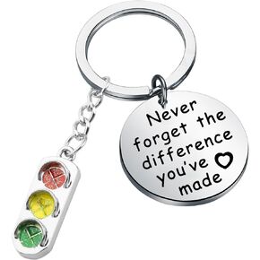 MYOSPARK Crossing Guard Appreciation Gifts Crossing Guard Keychain Lollipop Man Jewelry Never Forget The Difference