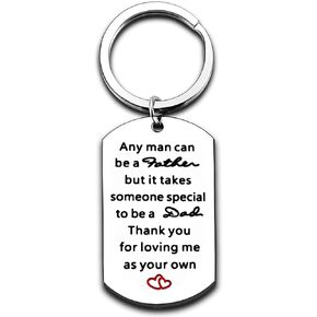 Nimteve Stepdad Gifts From Stepdaughter Stepson Step Dad Keychain Key Tags Father’s Day Gifts For Stepfather Father In Law From Daughter Son (It Takes Someone Specail To Be A Dad)
