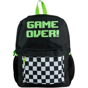 RALME Game Over Gamer Backpack for Boys, 16 inch, Black