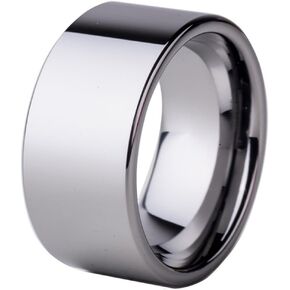 Men Women 10mm Silver Tungsten Carbide Ring Simple Wedding Engagement Promise Eternity Band Flat Top