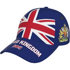 United Kingdom Flag UK Great Britain Baseball Cap 3D Full Print Adult Unisex Adjustable Hat Soccer Patriotic Caps