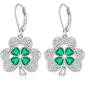 Bunny Earrings Shamrock Easter Earrings for Women Lever Back Sterling Silver Animal Bunny Egg Rabbit Holiday Dangle Drop Easter Jewelry Gifts