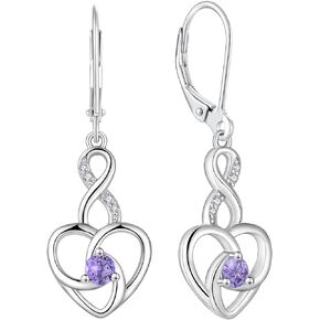 Infinity Celtic Knot Leverback Drop Earrings 925 Sterling Silver Heart Cubic Zirconia Jewelry for Women