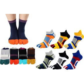 Men Tabi Socks Flip Flop and Toe Socks No Show Low Cut 10 Pack Set
