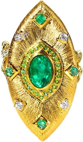 Unique Evil Eye Expandable Statement Ring for Women Girls Cubic Zirconia Simulated Emerald Green Crystal Open Adjustable Large Rings Italian Protection Finger Bands Personalized Jewelry Gifts Birthday in Saudi Arabia