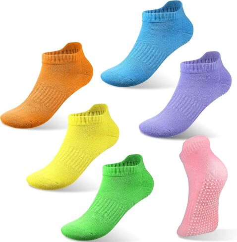 Geyoga 6 Pairs Women Yoga Socks Grip Non Slip Barefoot Workout for Barre Ballet in Saudi Arabia