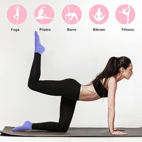 Geyoga 6 Pairs Women Yoga Socks Grip Non Slip Barefoot Workout for Barre Ballet in Saudi Arabia