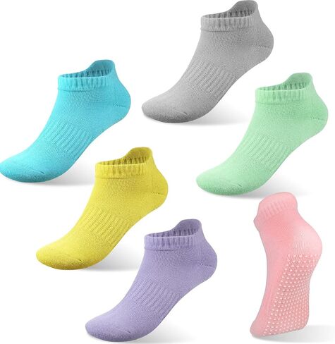 Geyoga 6 Pairs Women Yoga Socks Grip Non Slip Barefoot Workout for Barre Ballet in Saudi Arabia