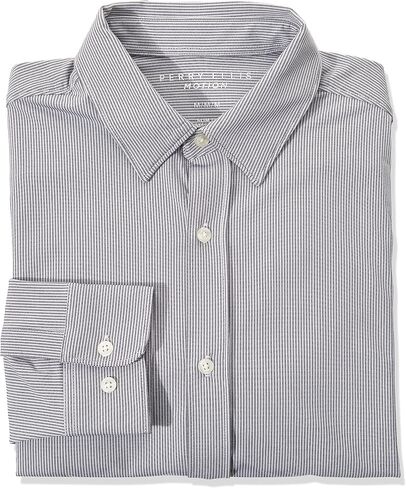 تي شيرت رجالي من Perry Ellis مطبوع عليه Motion Slim Fit Dobby بأكمام طويلة بأزرار سفلية in Saudi Arabia