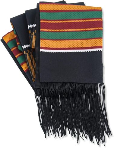 وشاح التخرج من فئة 2024 Kente مع شرابة، فستان التخرج المطابق للبدء الأكاديمي، بطول 72 بوصة in Kuwait