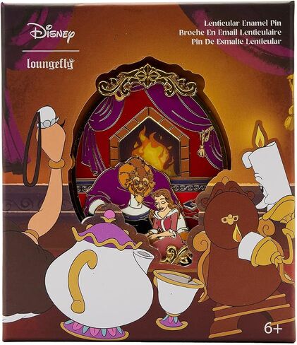 Loungefly Disney Beauty and the Beast Fireplace Scene 3" Collector Box Pin in Saudi Arabia