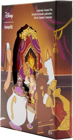 Loungefly Disney Beauty and the Beast Fireplace Scene 3" Collector Box Pin in Saudi Arabia