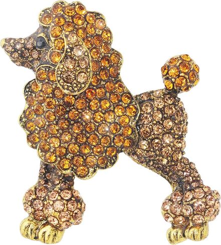 Fashion Cute Poodle Dog Brooch for Women Colorful Full Crystals Rhinestones Animal Pet Corsage Lapel Pin Birthday Gift Party in Saudi Arabia